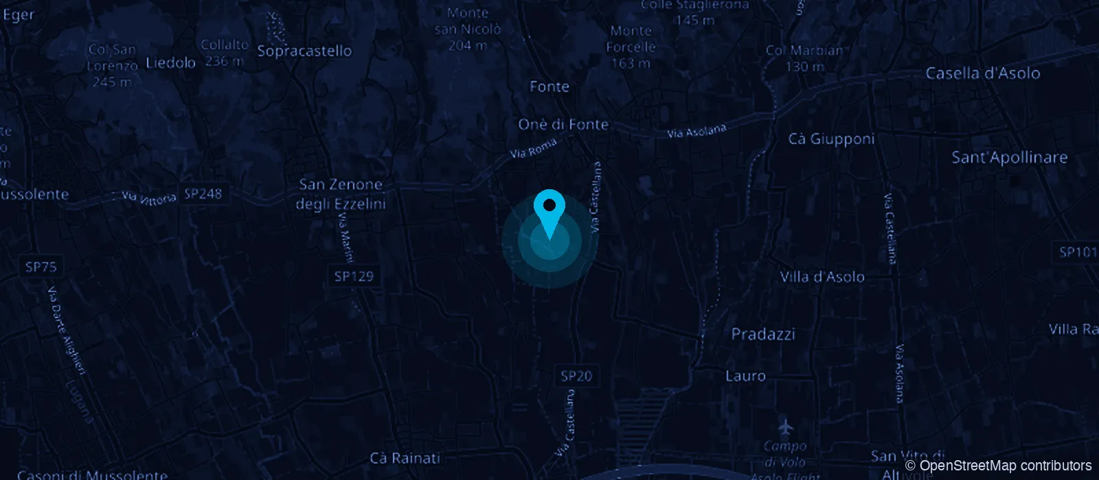 Mappa della sede MyFast in Via Giolli 2a a Fonte (TV)